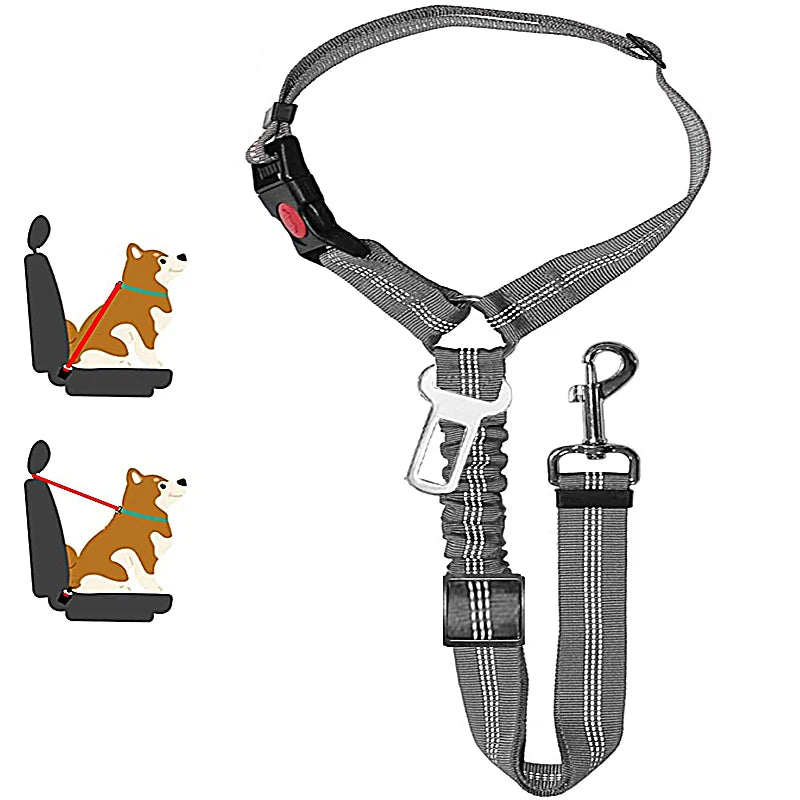 New Solid Two-in-one Pet Car Seat Belt Dog Harness Leash BackSeat Safety Belt Adjustable for Kitten Dogs Collar Pet Accessories