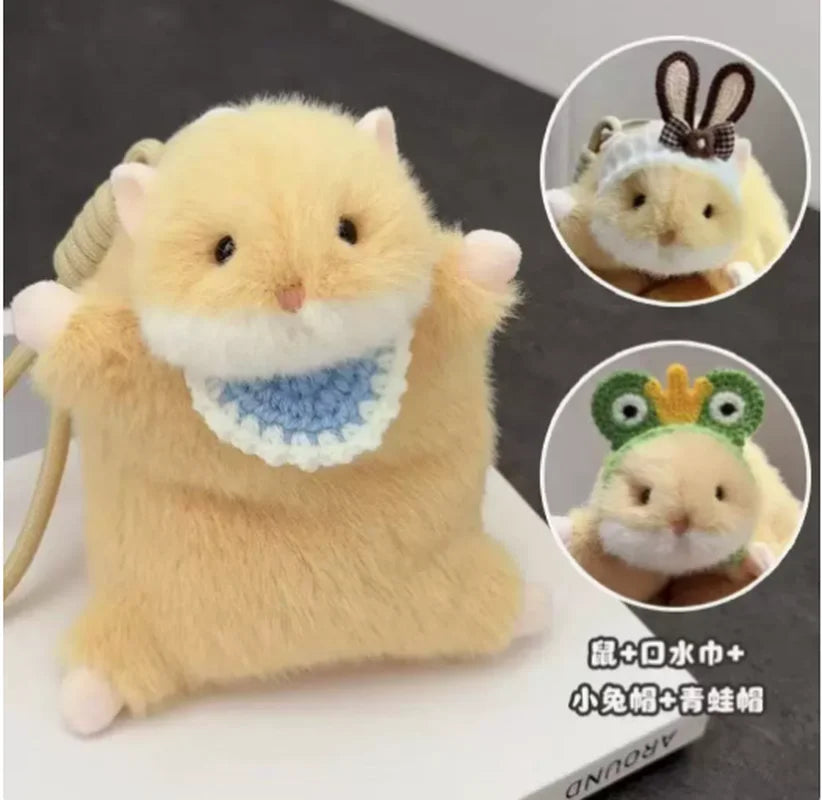 New Products In Stock Kawaii Golden Bear Little Hamster Plush Toy Cartoon Cute Pet Keychain Bag Pendant Festival Surprise Gift