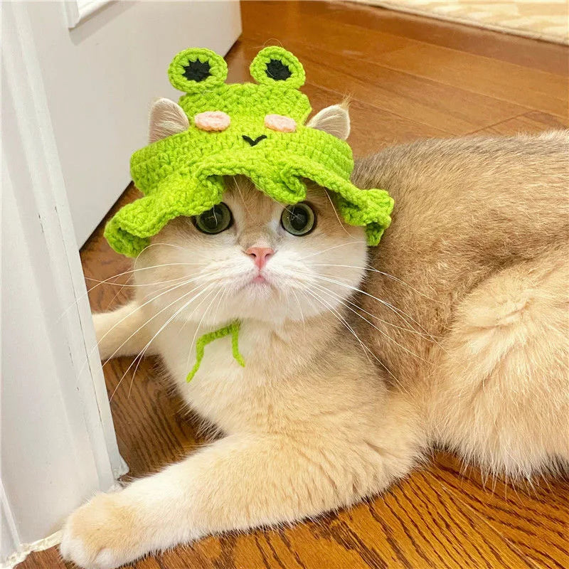 Cat Hat Elastic Cute Refined Pet Hat Puppy Kittens Knitted Hat Party Photo Shoot Props Decoration Cat Accessories