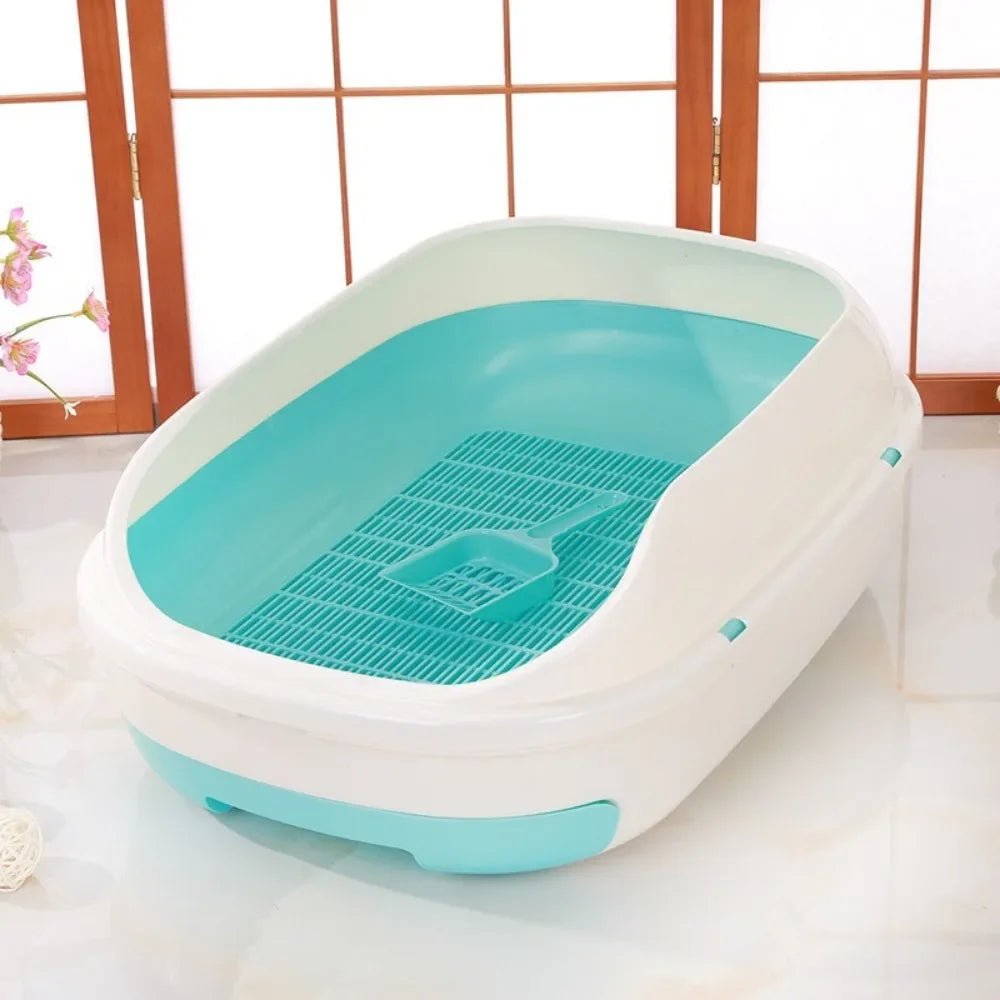 New Semi-closed Grid Drawer Double Cat Litter Pan Easy To Cleaning Extra Large Splash Proof for Pine Litter Pet Products