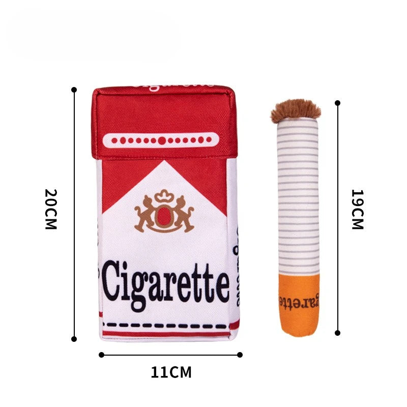 Cigarettes Dog Toy Imitation Cigar Chew Toy Interactive Plush Dog Chew Toy Funny Stuffed Dog Toys Novelty for Chewing Teething