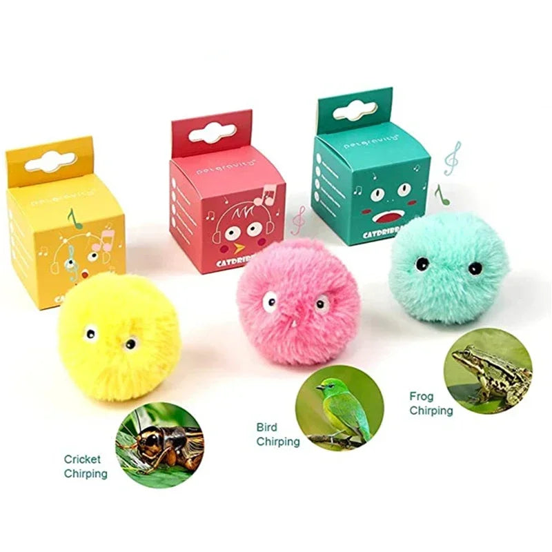 Training Toy Interactive Ball Smart Cat Toys Plush Electric Catnip Kitten Touch Sounding Pet Product Squeak Toy Ball