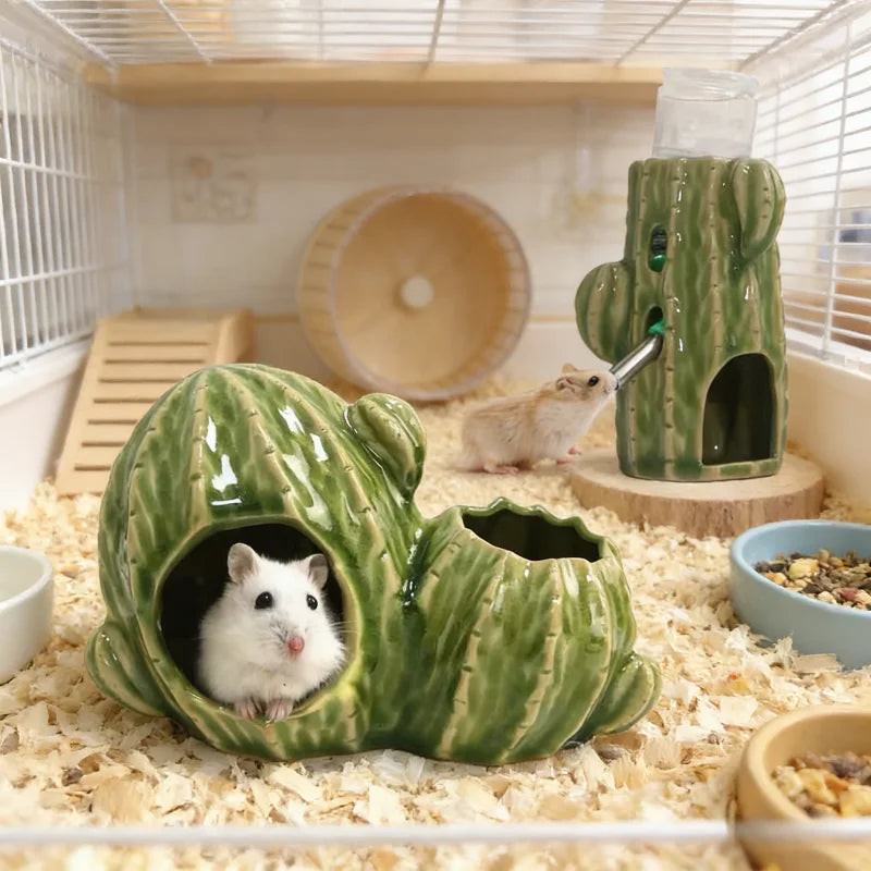 Hamster house for rats small pet items ceramic cactus cage for hedgehog hamster cage for a rabbit pet products chinchilla