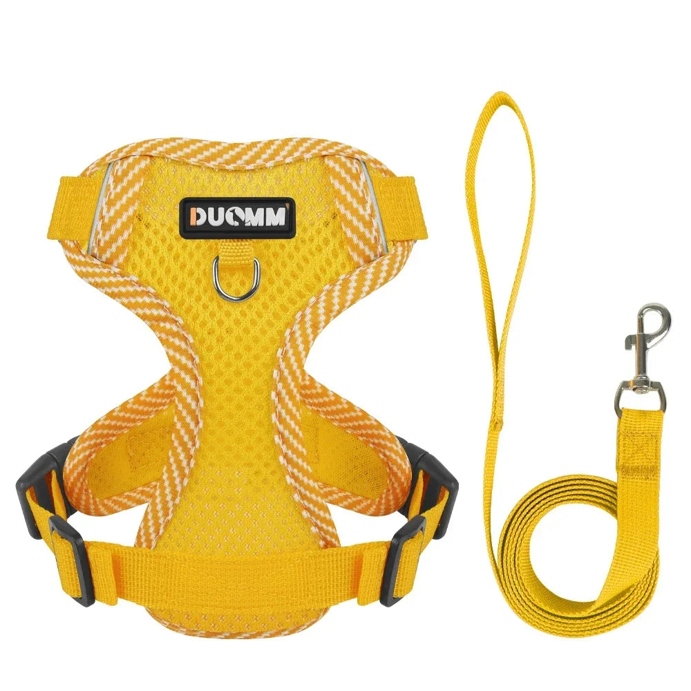 Reflective Breathable Dog Harness and Leash Set Pet Chest Strap Dopamine Pet Supplies Dog Accessories for Small Dogs