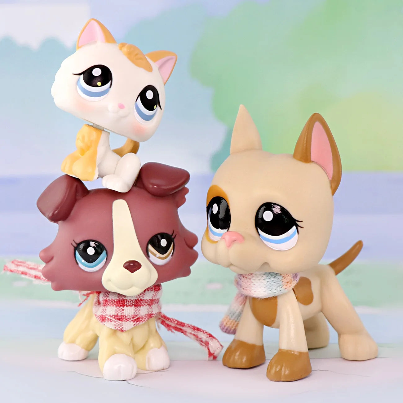 LPS Minilpsshop Rare Pet Shop Bobble Head Toy Cute Great Dane Collie Dachshund Dog Spaniel Puppy Pets for Kids