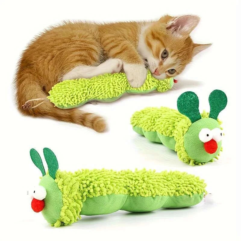 Cat Chew Toys Caterpillar Catnip Molar Toy Silvervine Cat Teaser Interaction Toy Clean Mouth Kitten Toy Pet Supplies Accessories