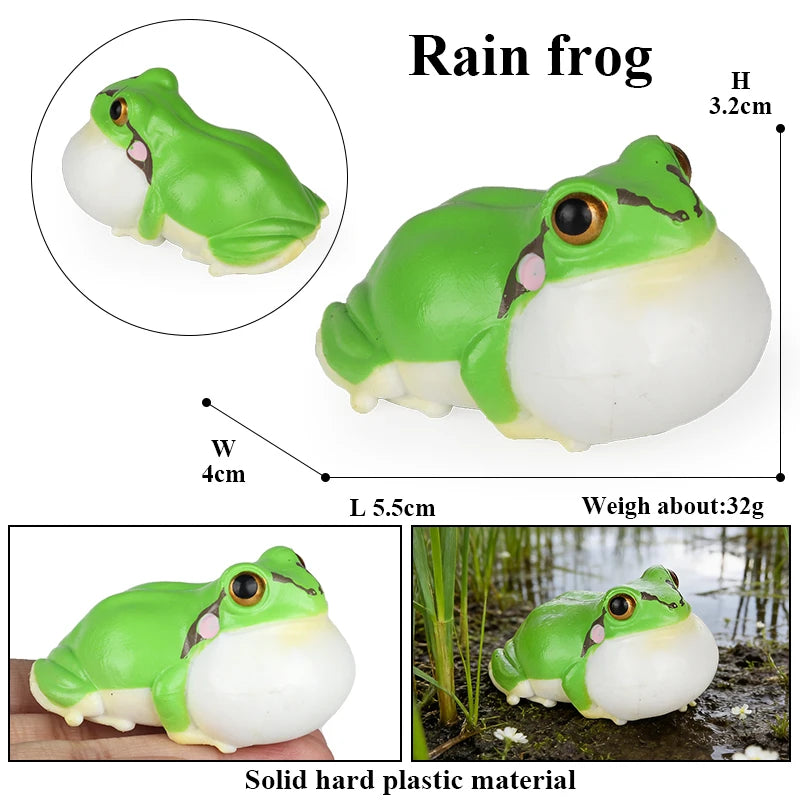 Oenux Cute Pet Model Frog Lizard Pig Hen Rabbit Shiba Inu Hamster Squirrel Otter Animals Figurine PVC Miniature Home Decor Kids