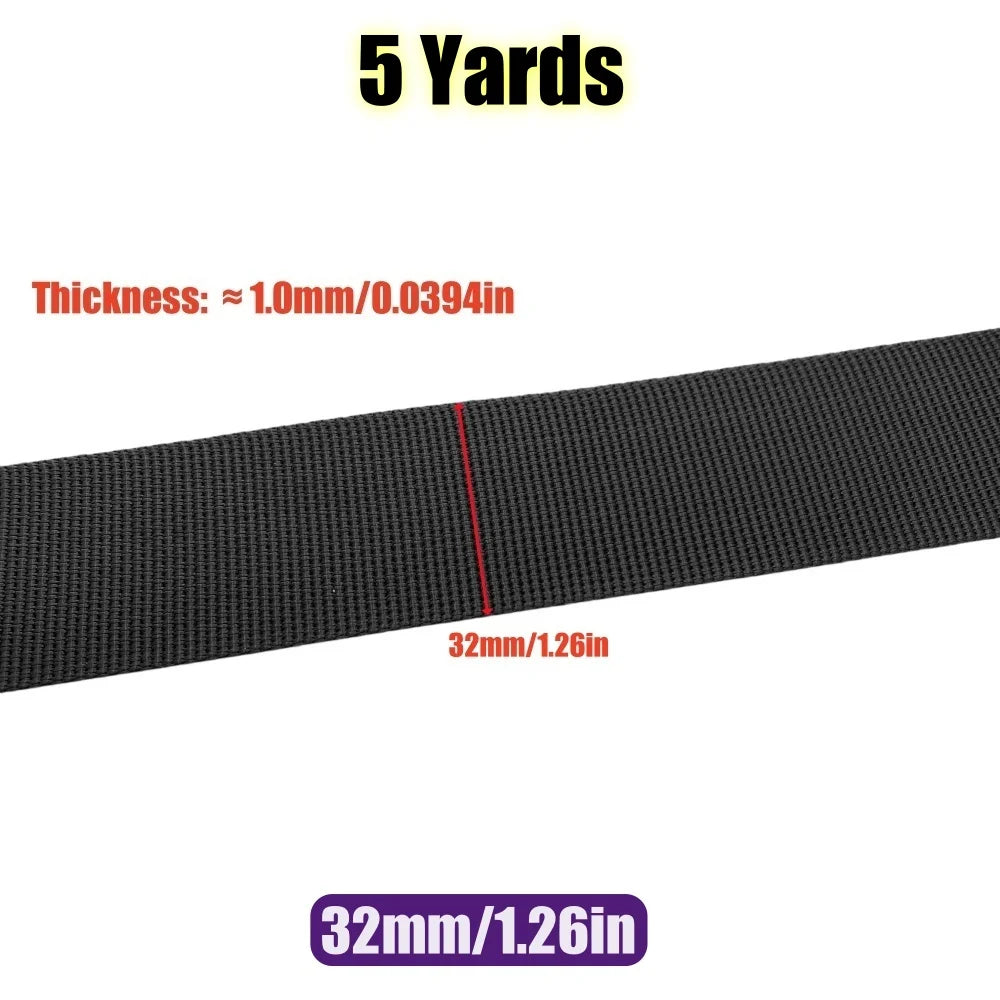 5 Yards 10-50mm Nylon Webbing Tape Backpack Strap Pet Collar Safety Belt Ribbon Band Bag Clothing DIY Sewing Accessories