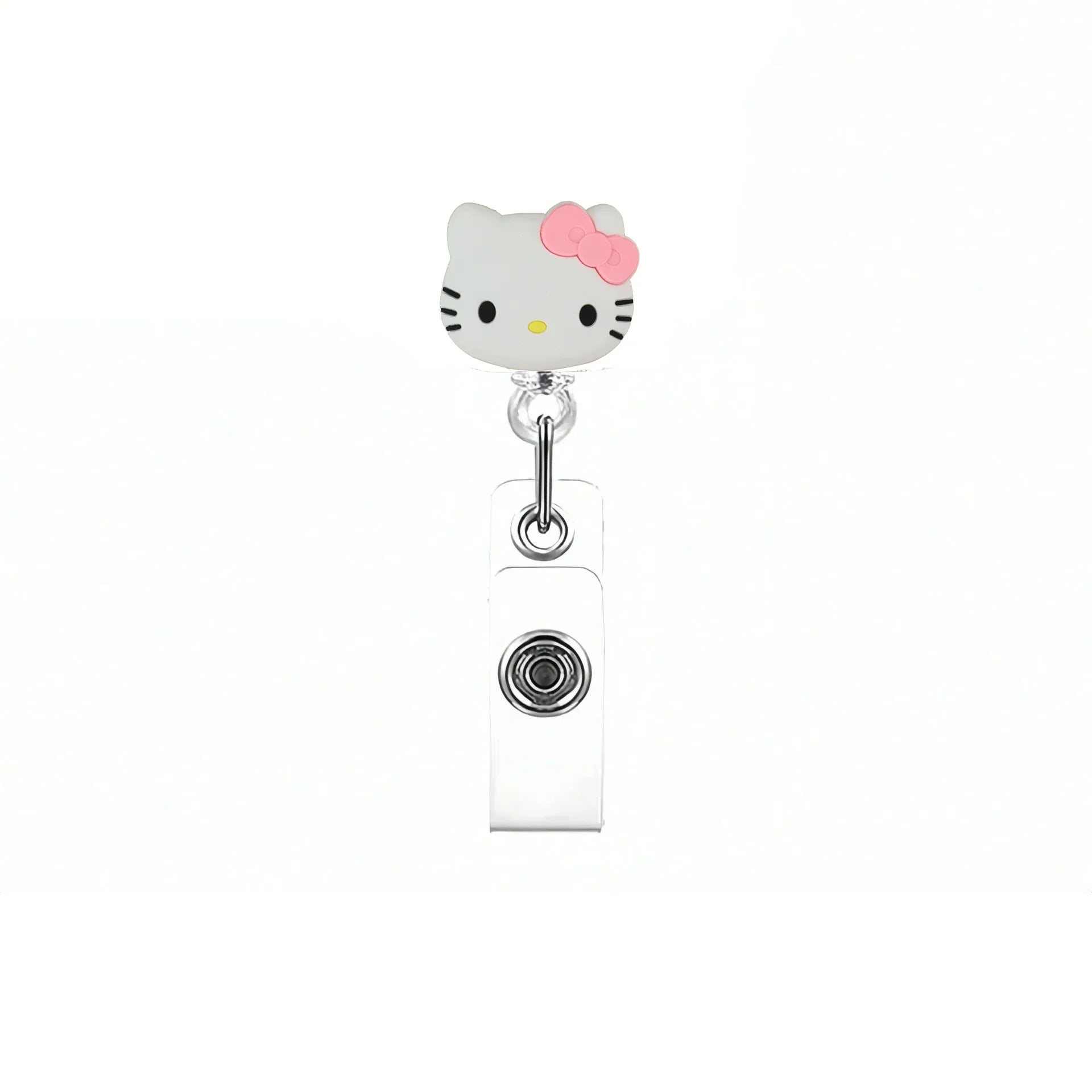 Kawaii Gift Kitty Cat Retractable Badge Reel Sparkling Card Holder Accessories With Keychain For Women Student Office Supplies