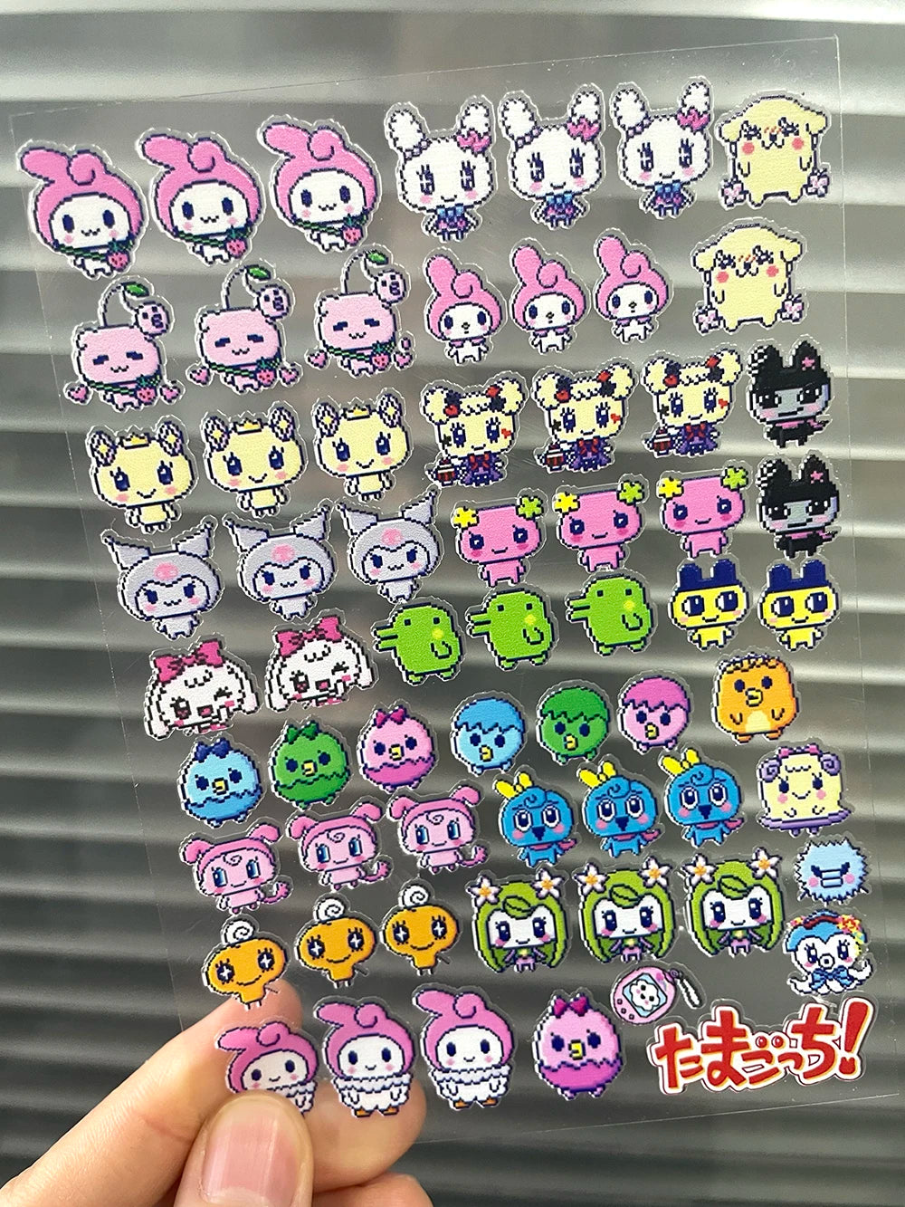 Kawaii Y2K Cute Pet Japanese Anime Self Adhesive Nail Sliders Pixel Style Mini Hand Account Diy Accessory Korean Nail Sticker