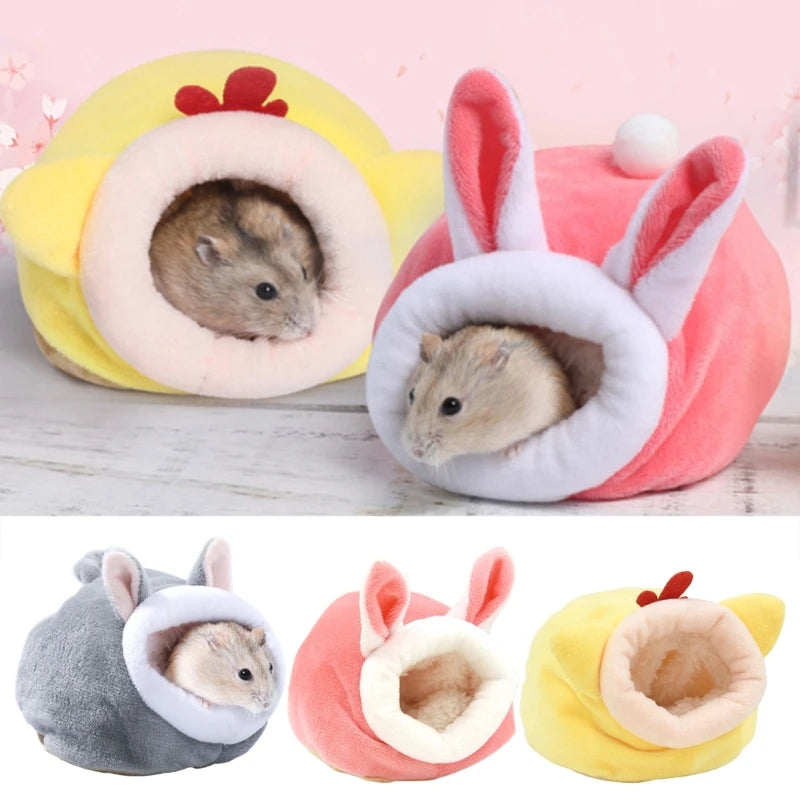 Hamster Nest Winter Warm Small Pet Cage Sleep Bed for Guinea Pigs Hedgehog Cage Accessories 4XFE