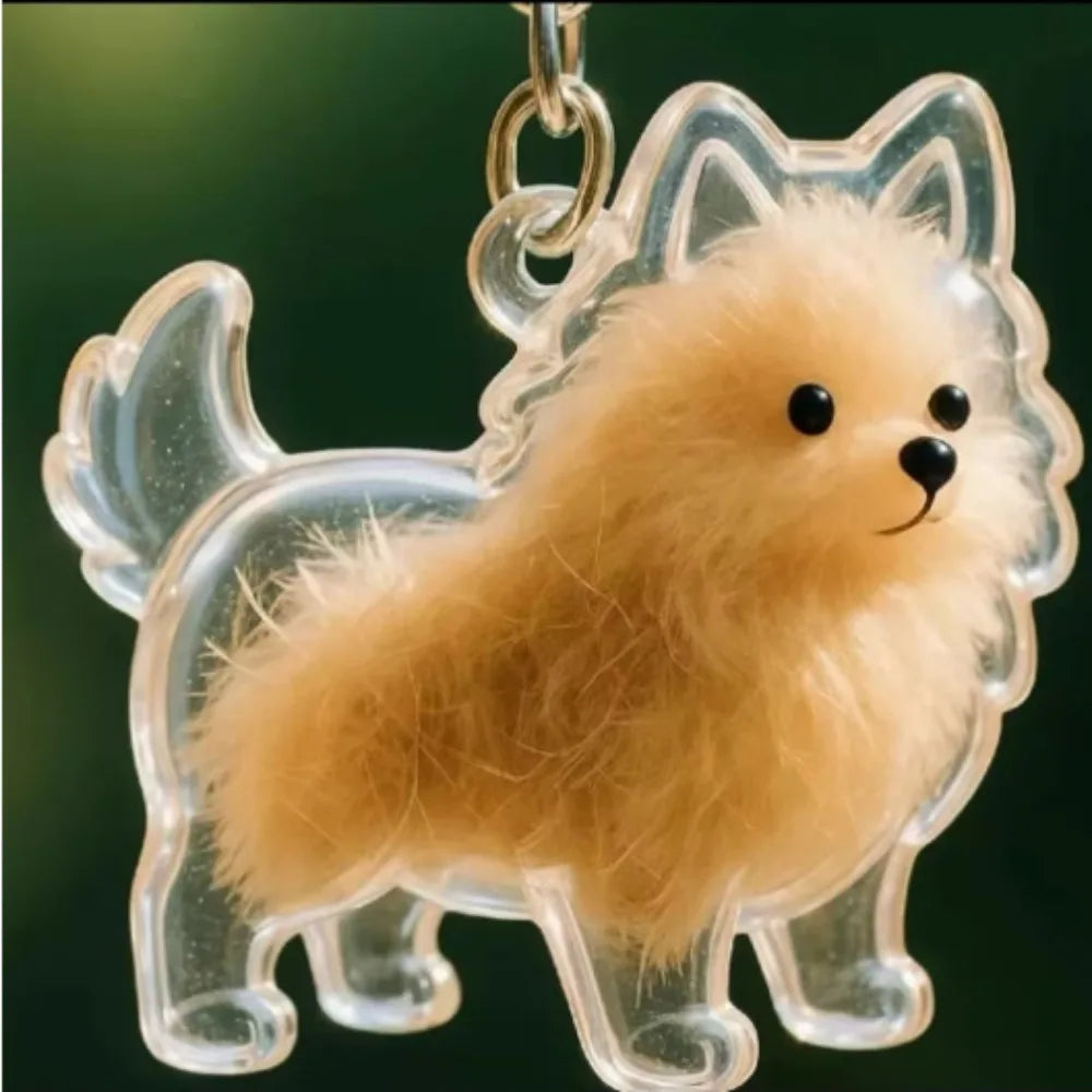Transparent Dog Fur Storage Pendant Fur Storage Capsule Cute Portable Souvenirs Keychain DIY Accessories Dog Shape Keychain