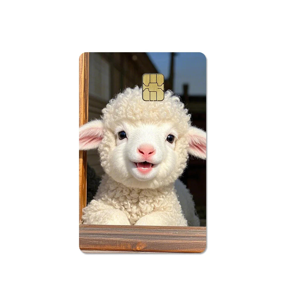Cute Pet Puppy Kitten Lamb Credit Debit Card Sticker Bread Dog Bus Pass DIY Waterproof Small Chip Film Sticker Decoration Gift