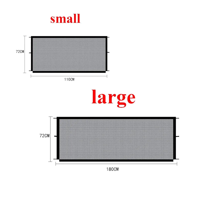 Pet Dog Fence Equipped with 4 Hooks Pet Isolation Net New Folding Breathable Mesh Fence No Drilling Protection Barrier Dog Safet