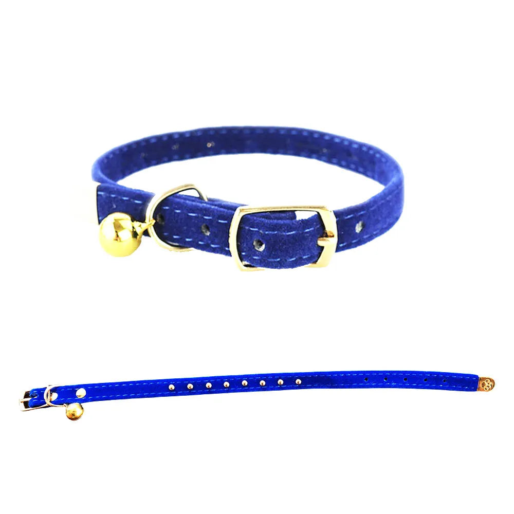 Cat Collar With Bell Safety Cat Collars Adjustable Puppy Dog Collar For Small Dog Kittens Solid Pet Collar Products Cat Necklace