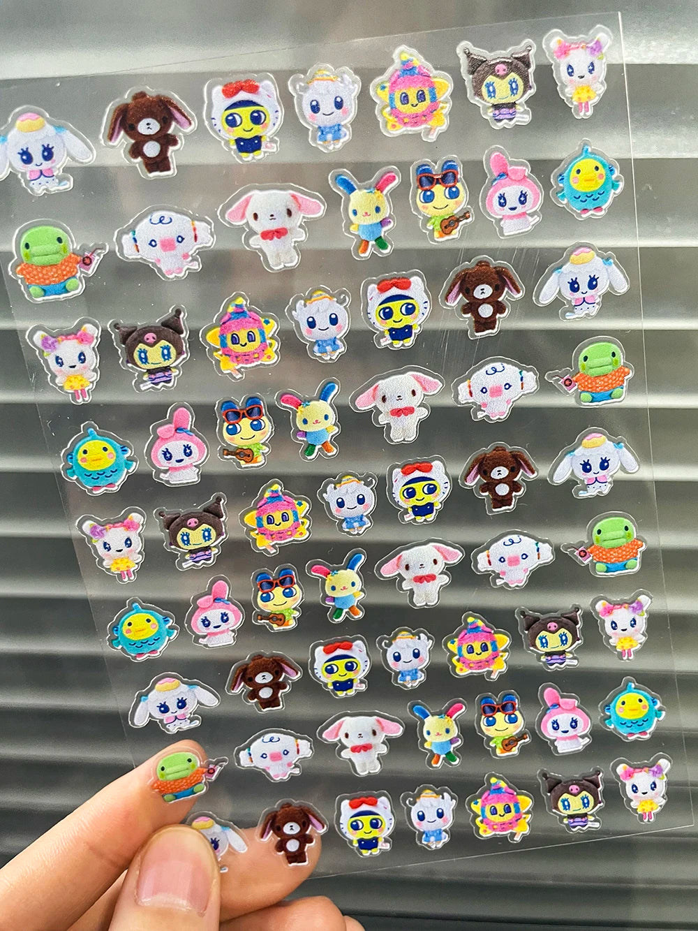 Kawaii Y2K Cute Pet Japanese Anime Self Adhesive Nail Sliders Pixel Style Mini Hand Account Diy Accessory Korean Nail Sticker