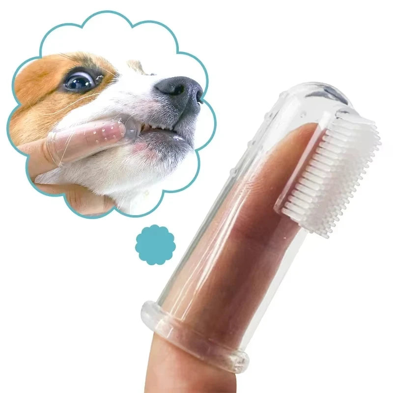 1 Sets of Pet Silicone Finger Sleeves Boxed Toothbrushes for Cats Dogs Brushing Finger Sleeves Pet Teeth Oral Cleaning Products