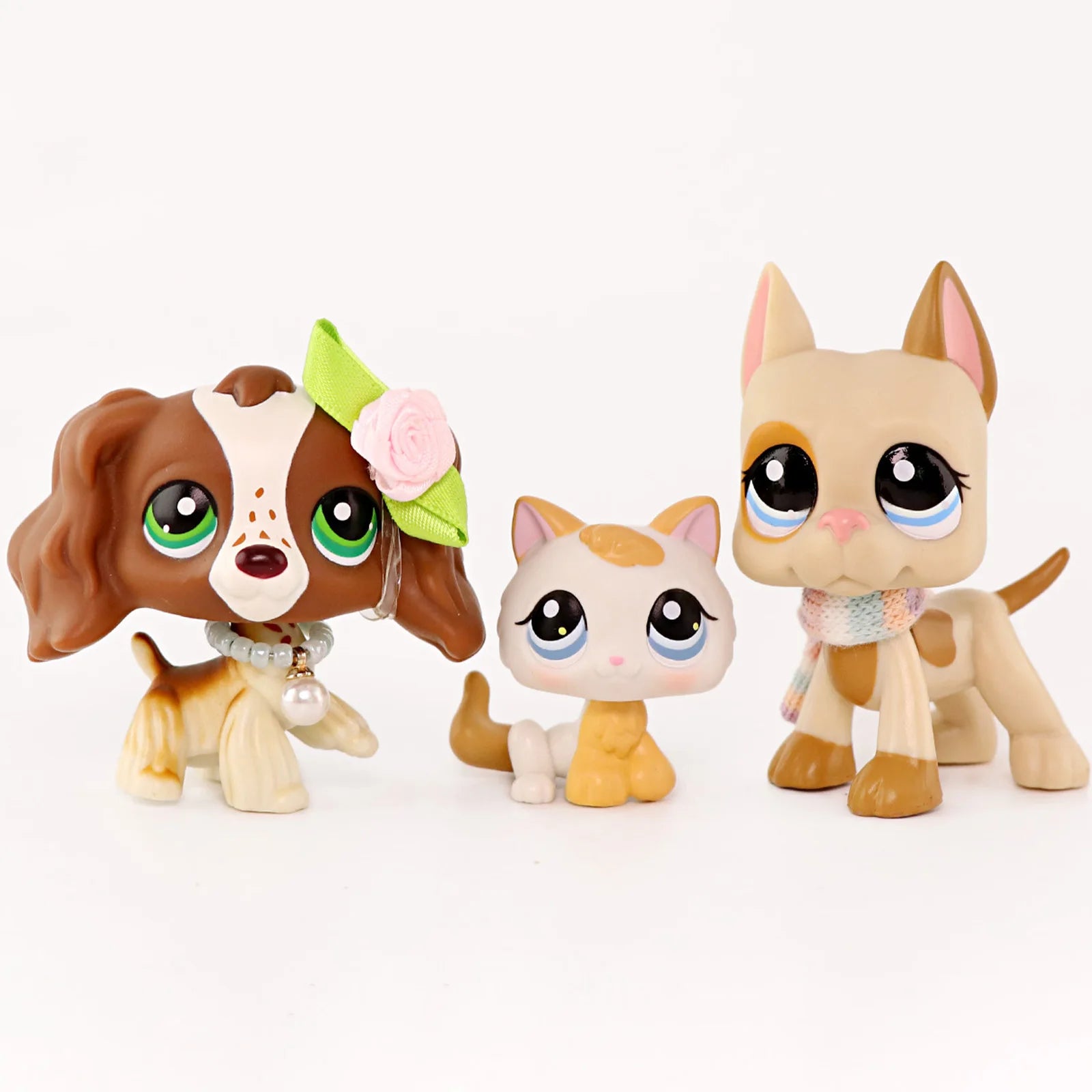 LPS Minilpsshop Rare Pet Shop Bobble Head Toy Cute Great Dane Collie Dachshund Dog Spaniel Puppy Pets for Kids
