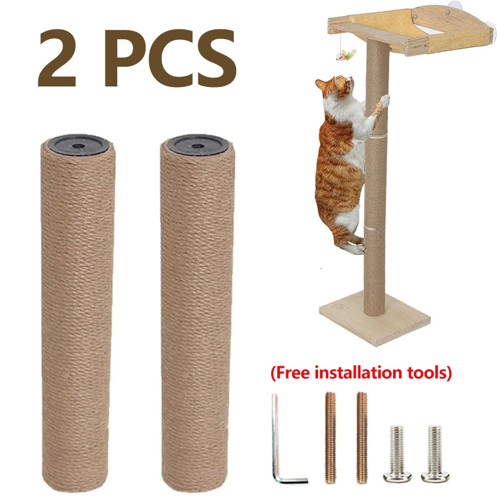 2PCS Cat Scratch Pole, DIY Accessories for Cat Climbing Frame, Suitable for Cat Climbing Frame or Replacing Old and Damaged Cat