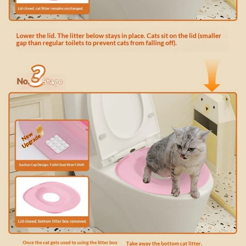 Best Plastic Cat Toilet Training Kit Reusable Puppy Cat Litter Mat Cat Toilet Trainer Toilet Pets Cleaning Cats Training Product