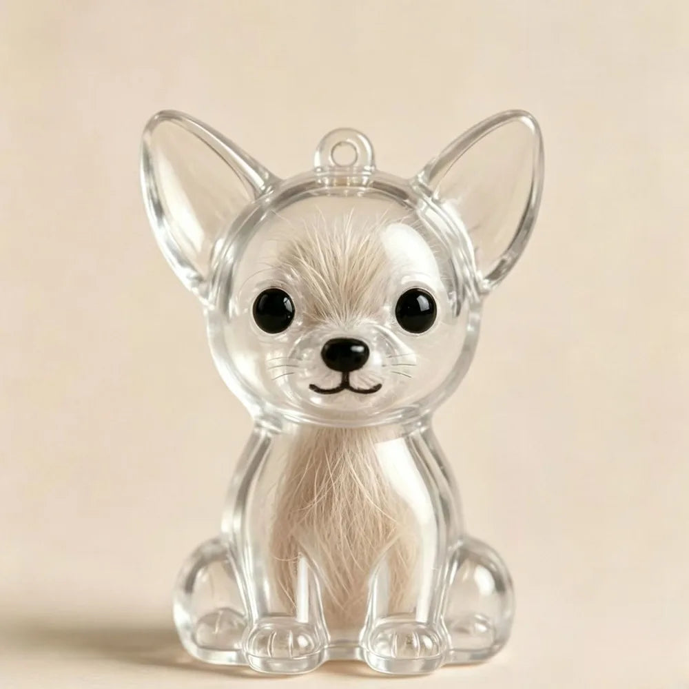 Dog Hair Storage Pendant Cute Keychain Bag Pendant Couple Car Key Chains Jewelry Souvenir Collection Gift Decoration Accessories