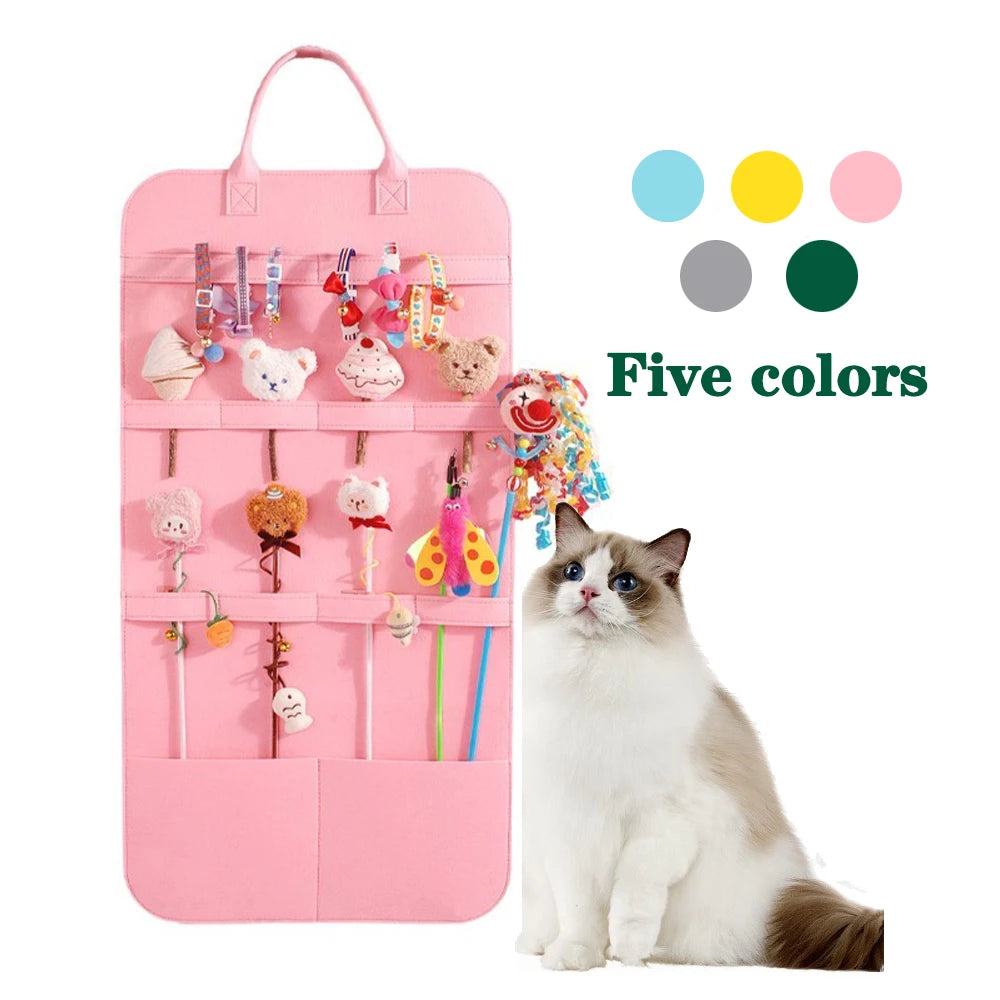 Pet Storage Bag Cat Toy Storage for Cat Stick Toys Catnip Toy Dog Comb Cat Interactive Toy Pet Toys Organizer Pet Products ﻿
