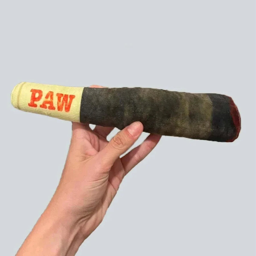 Teeth Creative Chew Funny Cigar Plush Squeaky Interactive Dog Toys Design Squeaky Pet Toys Grinding  Toy for Small Medium Dog