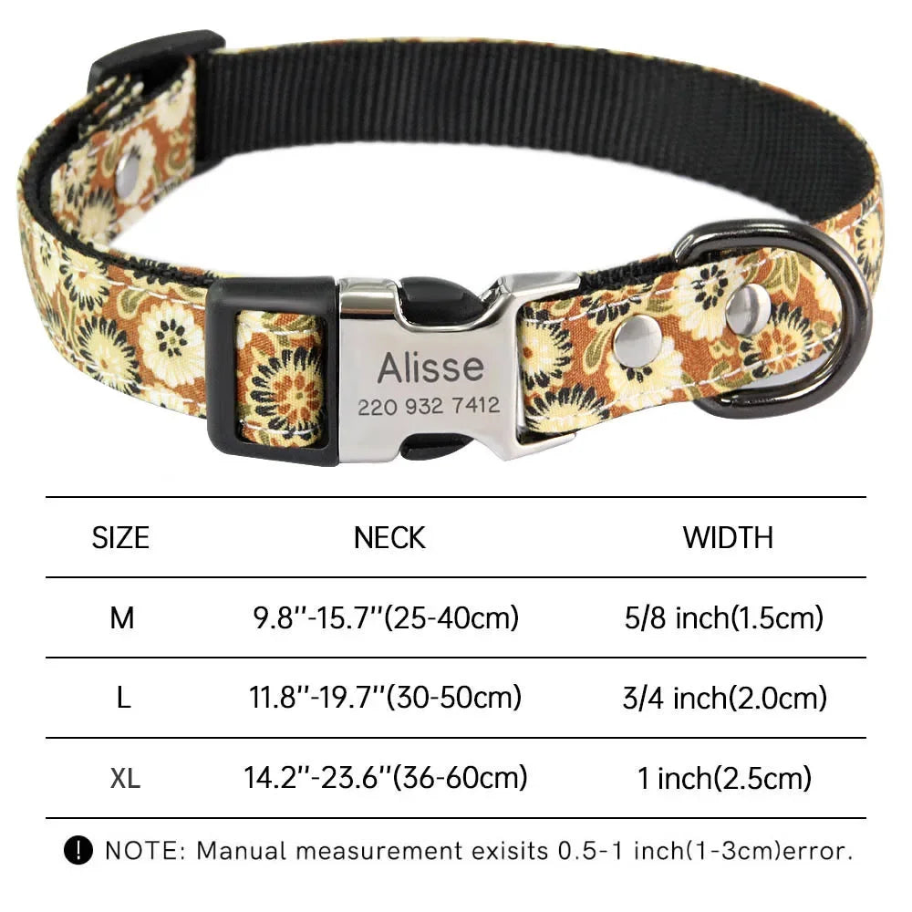 Personalized Dog Collar Free Engraved Name Custom Nameplate Collars for Small Medium Large Dogs Accessories Pet Product Pitbull