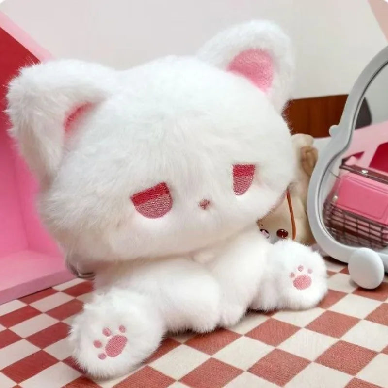 16cm Cute Silly Kitten Doll with High Appearance Plush Toy Cartoon Sitting Posture Doll Black Body with Different Color Eye Gift