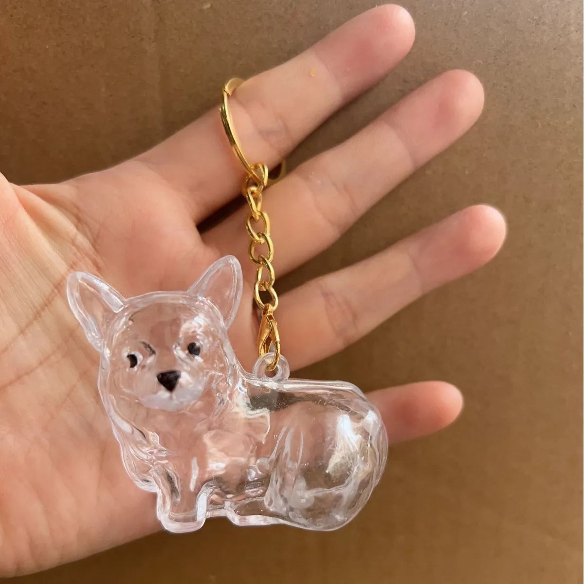 Memory Keychain Creative Cute Dog Keychain Transparent Capsule Pendant Playful Dog Hair Storage Box For Keychains Backpack