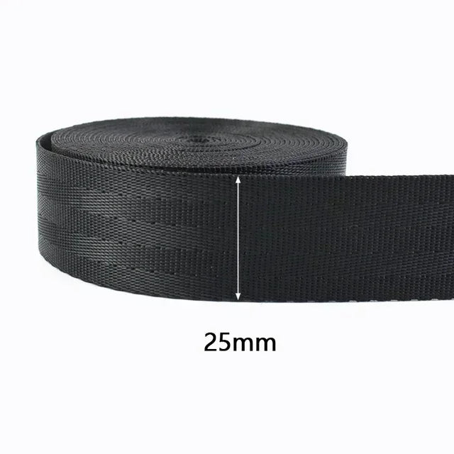 5/10M 20-50mm Black Polyester Webbing Band Backpack Strap Pet Collar Tape Belt Ribbon DIY Bag Garment Trim Sewing Accessory