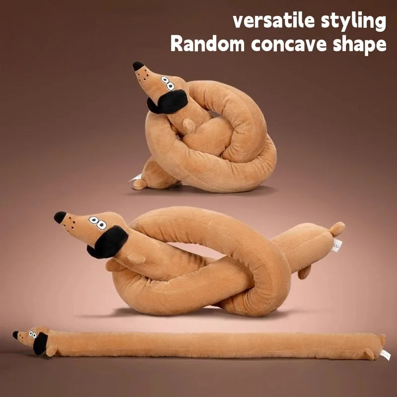 Squeaky Dachshund Plush Dog Toy Chew Resistant Long Sausage Puppy Toy Tug Toy Interactive Play Imitation Plush Pet Toy