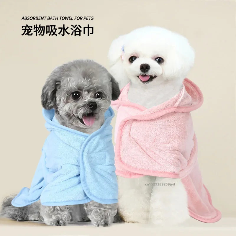 New Dog Bathrobe Absorbent Pet Quick Drying Wearable Bath Towel Robe Large Small Dogs Clean Absorbent Bathrobe Cat Pet Products