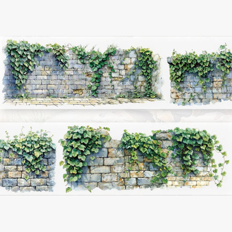Mr. Paper, Greenfield Flower Wall Series PET Landscaping Tape 6, DIY Handbook Decorative Stickers, Student Stationery Products