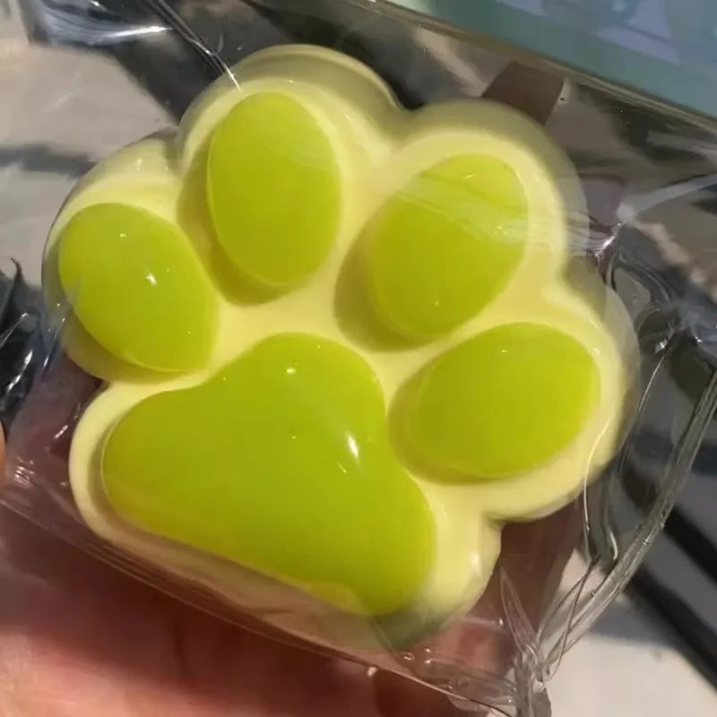 1pc Cute Cat Paw Squeeze Toy Soft Sticky Decompressing Stress Relief Slow Rebound Jelly Pinch Toy for Kids Adults Squishy Toy