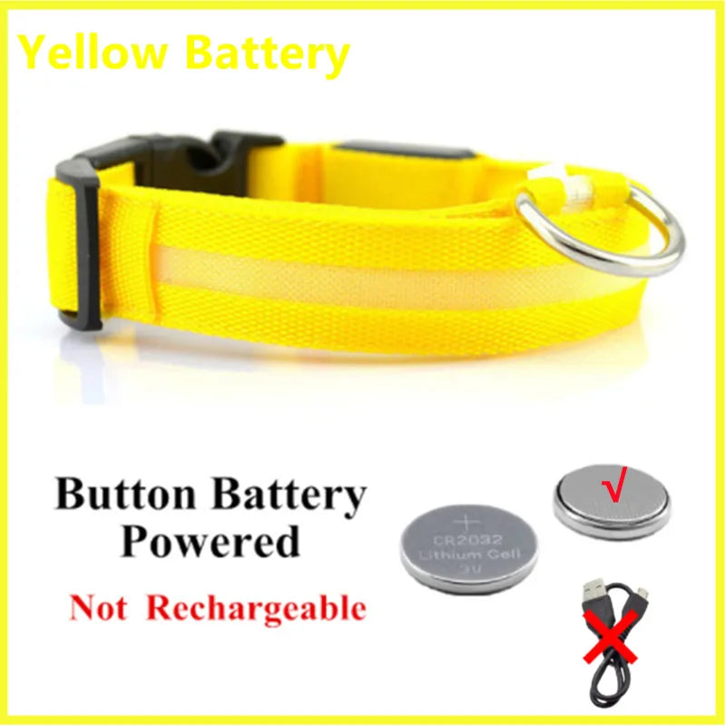 LED Luminous Collar Adjustable Glowing Dog Collar USB Rechargea  Flashing Anti-Lost/Avoid Car Accident Collar Dogs Pet Products