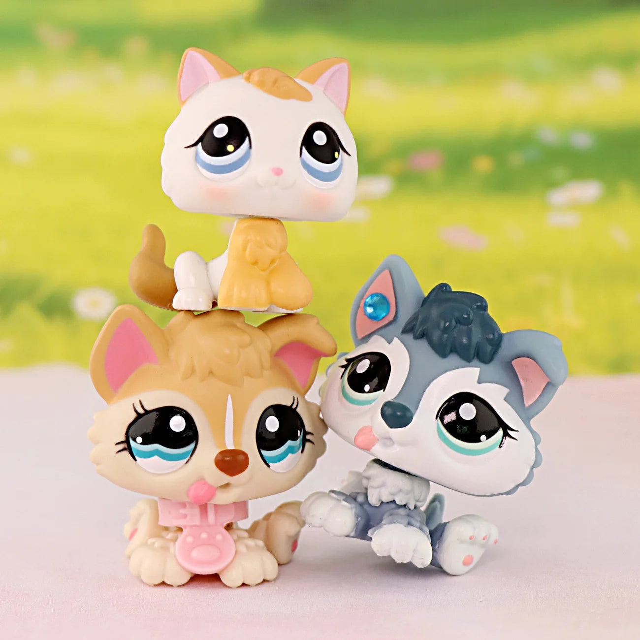 LPS Minilpsshop Rare Pet Shop Bobble Head Toy Cute Great Dane Collie Dachshund Dog Spaniel Puppy Pets for Kids