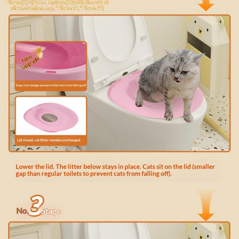 Best Plastic Cat Toilet Training Kit Reusable Puppy Cat Litter Mat Cat Toilet Trainer Toilet Pets Cleaning Cats Training Product