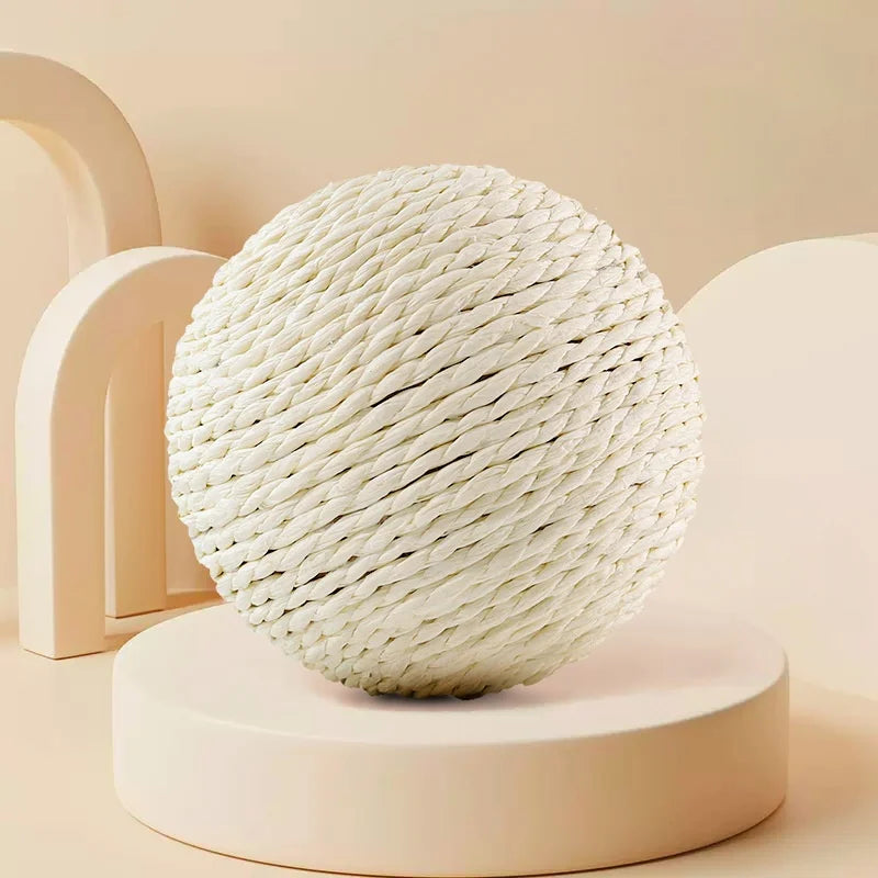 Interactive Sisal Cat Scratching Ball Toy Anti-Bite Teething Kitten Pet Supplies with Teeth Cleaning Feature Sound Making
