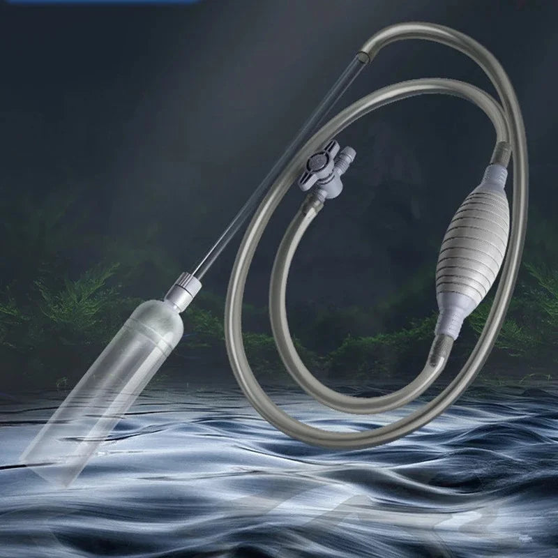 1.5m Aquarium Manual Water Changer Fish Tank Air Pump Cleaning Tools Handheld Aquarium Cleaner Vacuum Siphon Pump Pet Products