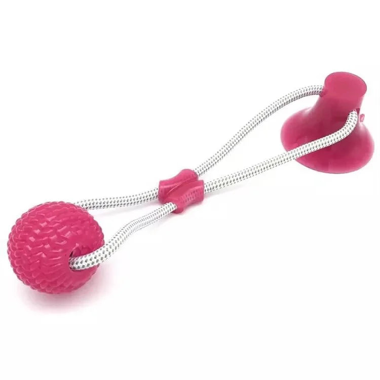 Rubber Suction Cup Dog Ball Pull Rope Interactive Chew Molar Toy Bite Resistant Teeth Clean Pet Play Training Relieve Boredom
