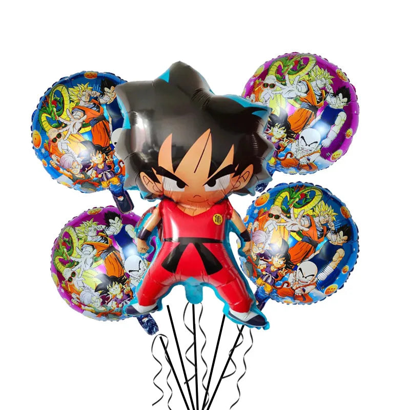 Anime Saiyan Goku Aluminum Foil Balloon Pack Dragon Cartoon Themed Kids Birthday Party Decor Supplies