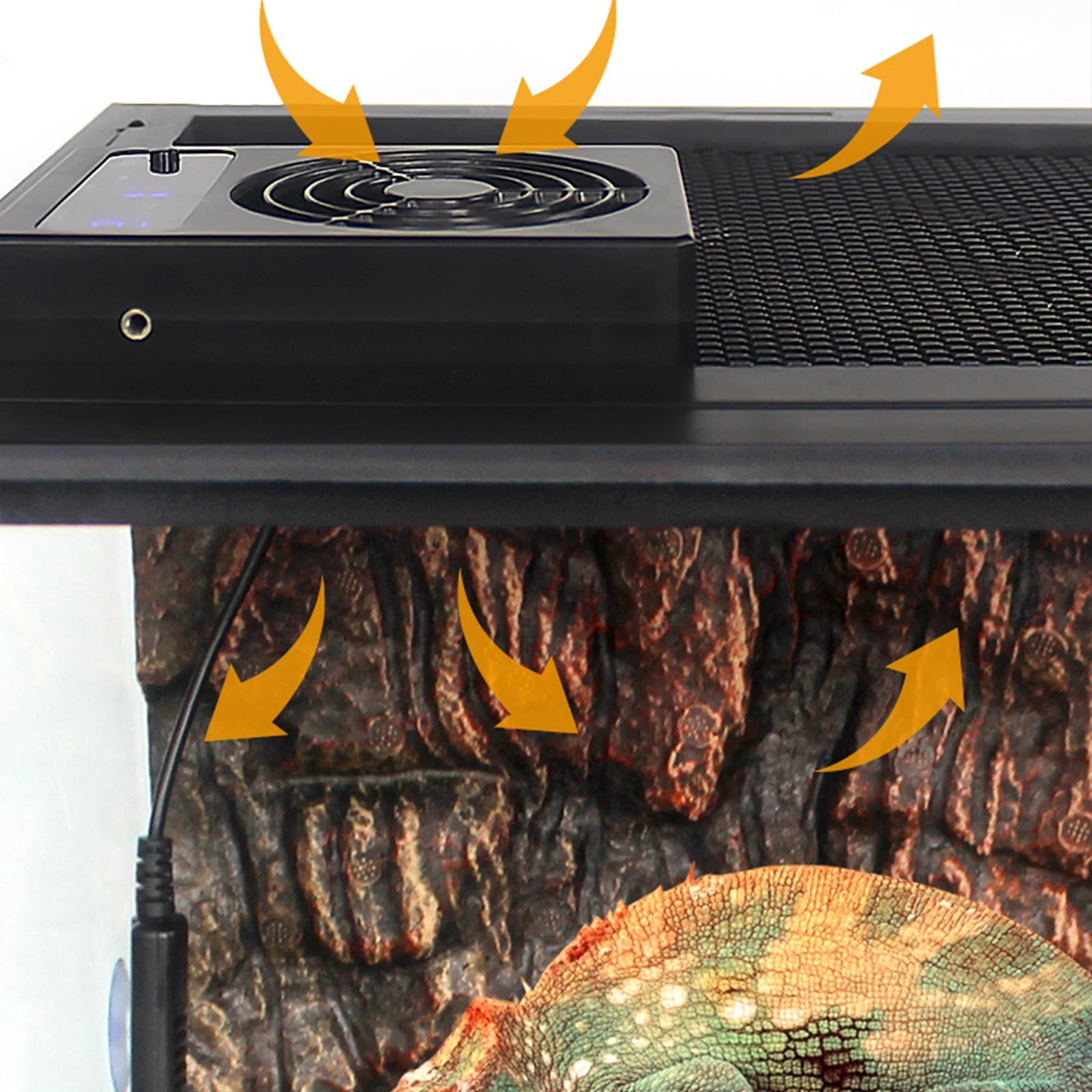 Temperature Control Fan for Reptiles Amphibians with Automatic Switch Available Humidity Settings Fan Dehumidifier Pets Products