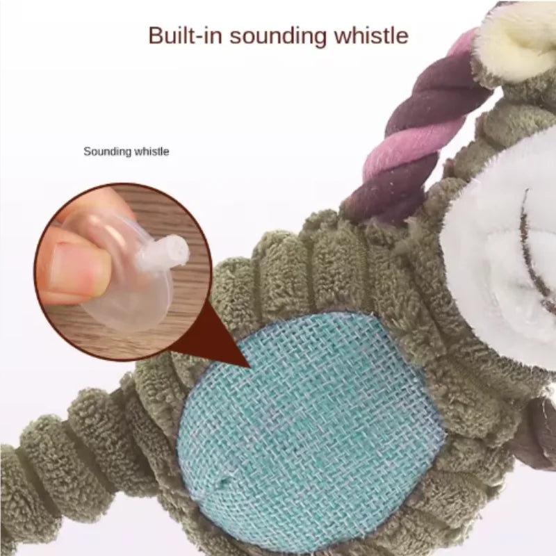 New Interactive Dogs Plush Toy Indoor Chewy Resistant Fleece Squeak Pet Play Product for Puppy Kitten Teeth Grinding