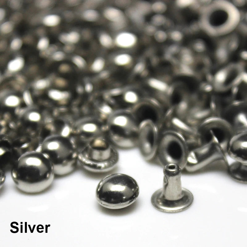 100sets Metal Dome Cap Rivets Mushroom Studs Round Rivet for Bag Clothing Garment Shoes Pet Collar Parts DIY Accessories