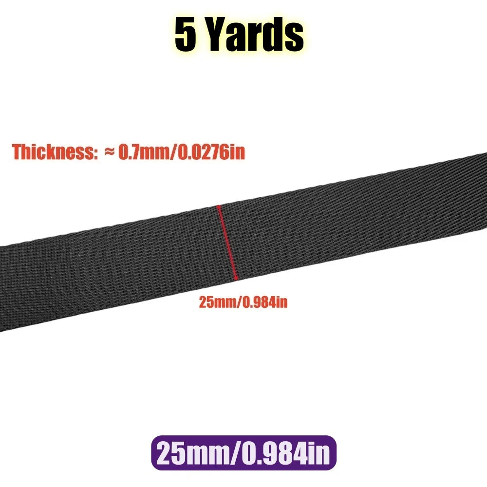 5 Yards 10-50mm Nylon Webbing Tape Backpack Strap Pet Collar Safety Belt Ribbon Band Bag Clothing DIY Sewing Accessories