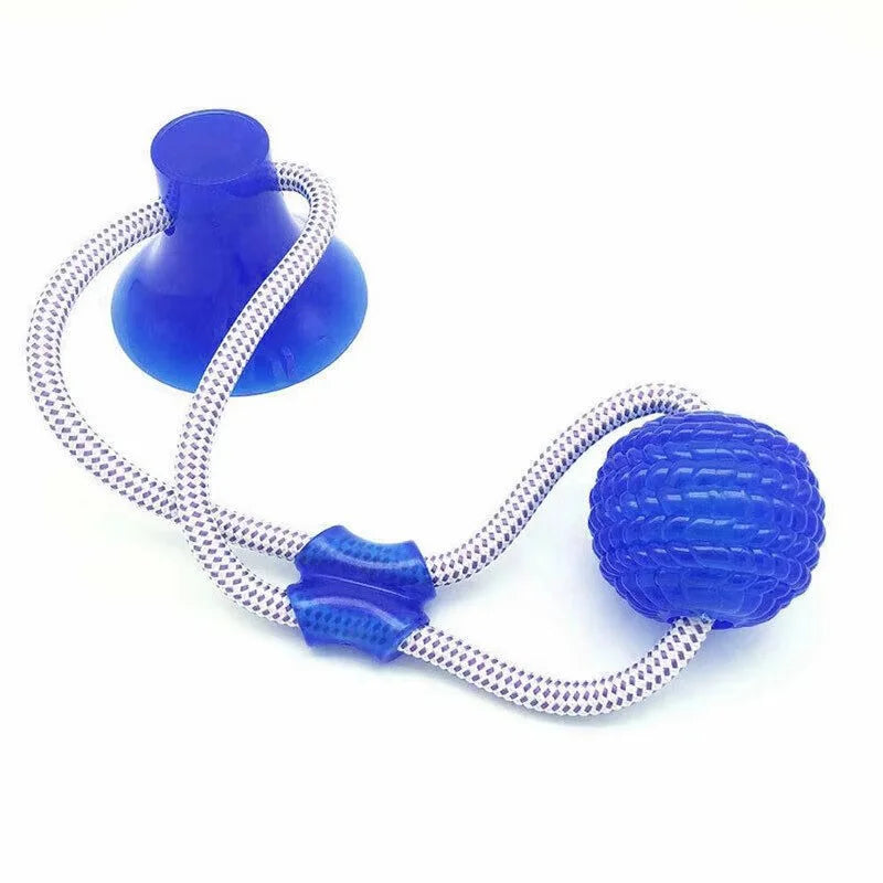 Rubber Suction Cup Dog Ball Pull Rope Interactive Chew Molar Toy Bite Resistant Teeth Clean Pet Play Training Relieve Boredom