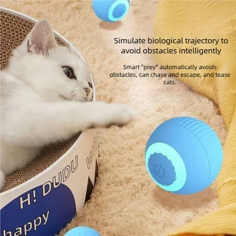 Cat Chasing Toy, Automatic Rolling Ball, Interactive Cat Toy, Suitable for Cat Training, Self-Moving Kitten Toy, for Indoor Play