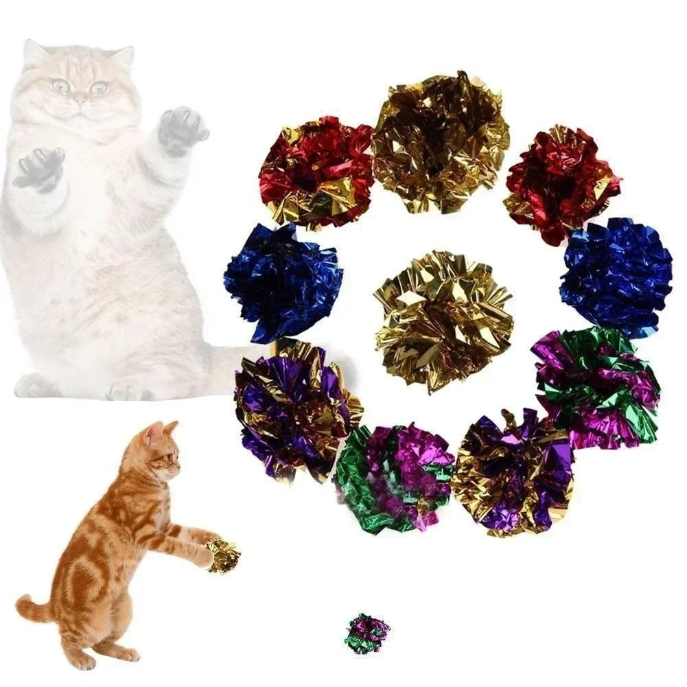 Mylar Crinkle Foil Balls Cat Kitten Sound Play Toy Crackle Paper Rustle Pet Products Pet Supplies Cats Toys