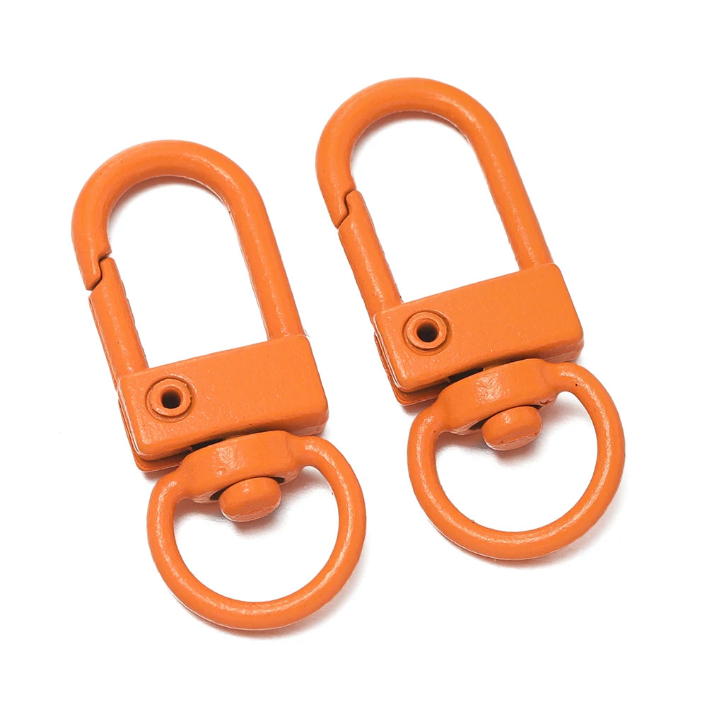 10pcs/Lot Colorful Snap Lobster Clasp Hooks For DIY Colorful Trinkets Making Rotating Pet Keychain Bag Keyring Accessories